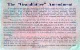 Card: ""The Grandfather Amendment"" [undated, no political affiliation noted]