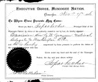 Commission by Isparhecher, Principal Chief, of G. W. Grayson as a delegate to Washington, DC,...