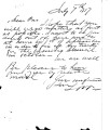 From Lycurgus Pitchlynn.  To Peter P. Pitchlynn.  Dated July 7, 1857.  Re: urging him to get him...