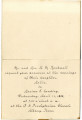 Wedding invitation for Mollie & Marian Gooding, April 11, 1888.; Letter from nephew B.L...