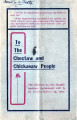 Booklet:  To the Choctaw and Chickasaw People (re: supplementary agreement), Executive Committee...
