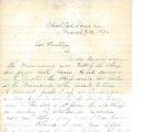 From Loring S.W. Folsom (Chahta Tamaha, C.N.).  To Peter P. Pitchlynn.  Dated Mar. 9, 1876.  Re: ...